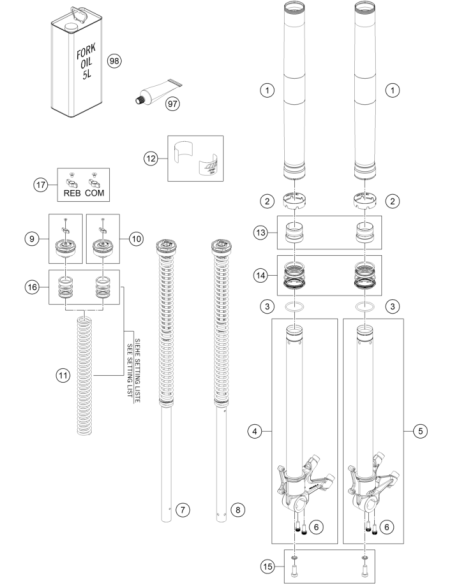 Adjuster KIT Fork (KTM/HVA/GG) St:70