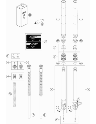 Adjuster KIT Fork (KTM/HVA/GG) St:70