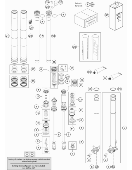 Adjuster KIT Screw CAP Compression (KTM/HVA/GG) St:70