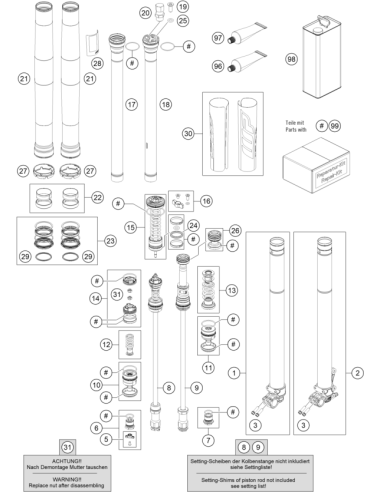 Adjuster KIT Screw CAP Compression (KTM/HVA/GG)