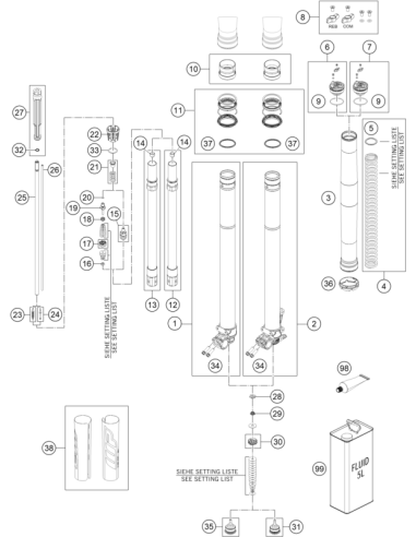 Main Spring (43.8) 3.6-470 Fork Cmpl. (KTM/HVA/GG)