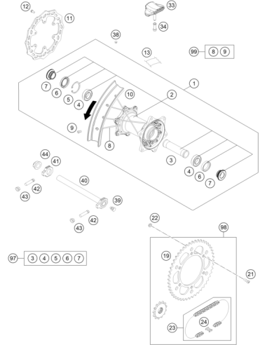 Drivetrain KIT 13z/46z (KTM/HVA/GG)