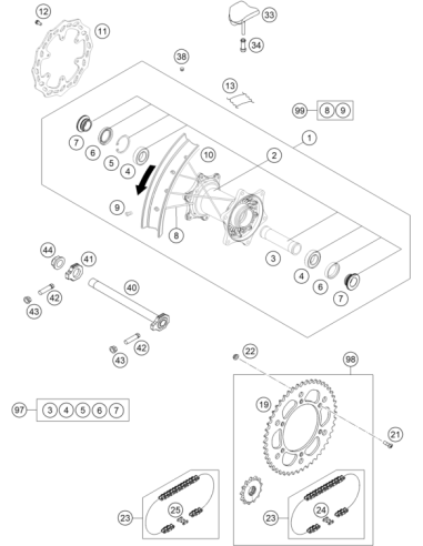 Drivetrain KIT MX 14z/49z (KTM/HVA/GG)