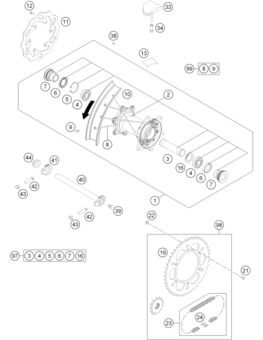 Drivetrain SET SX 13t/48t (KTM/HVA/GG)
