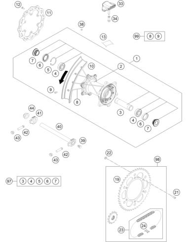 Drivetrain SET XC 13t/50t (KTM/HVA/GG)