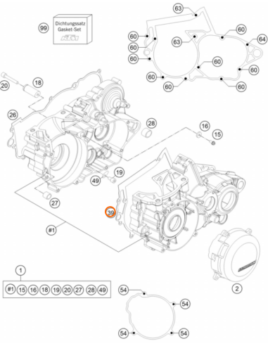 Junta de Carter Original KTM SX 250 2003-2016