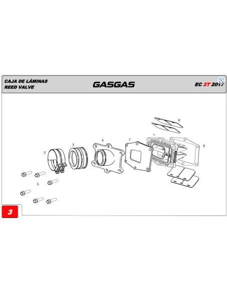 Kit Laminas de Carbono V-Force 4 Originales GasGas EC 250/300 2014-2017