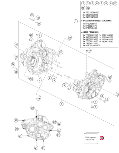 Juego de Juntas de Motor Original KTM SXF 250...