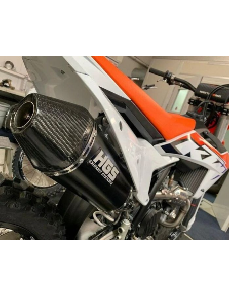 Escape completo BUD HGS Conical Kawasaki KXF 250 2025- Aluminio Negro/Inox/Carbono