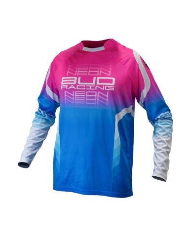 Camiseta Bud GP Neon Azul Pastel/Rosa Fluor