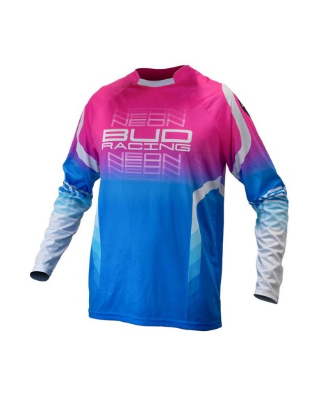 Camiseta Infantil Bud GP Neon Azul Pastel/Rosa Fluor