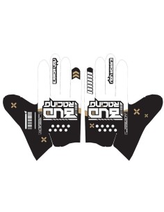 Guantes Bud SX Lite Error Blanco/Negro/Oro