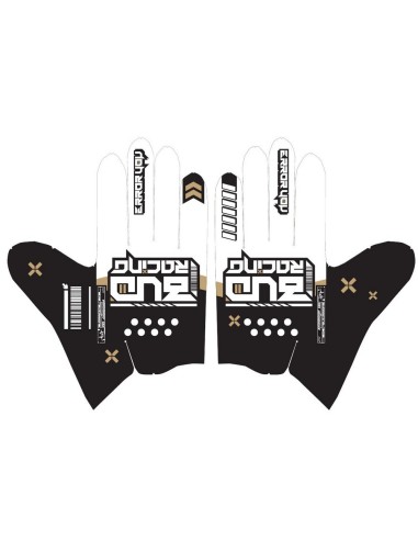 Guantes Bud SX Lite Error Blanco/Negro/Oro