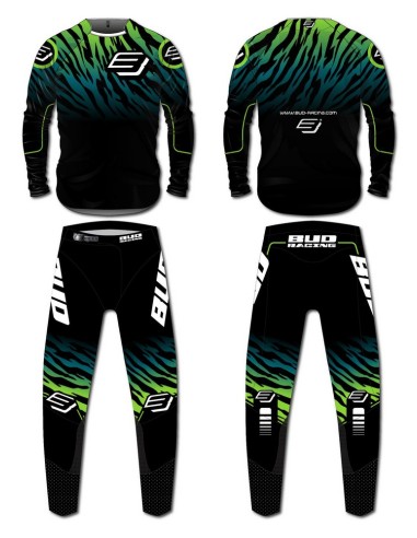 Pantalón Bud SX Zebra WSX Negro/Verde Edición...