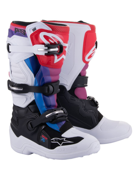 Bota Alpinestars Tech 7S Youth Offroad Blanco/Negro/Arcoiris 2