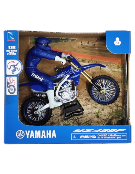 Moto miniatura NewRay Yamaha YZ 450F con Piloto (escala 1:12)