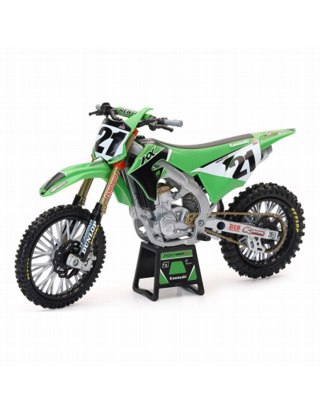 Moto miniatura NewRay Kawasaki KX 450 SR #21 Jason Anderson (escala 1:12)