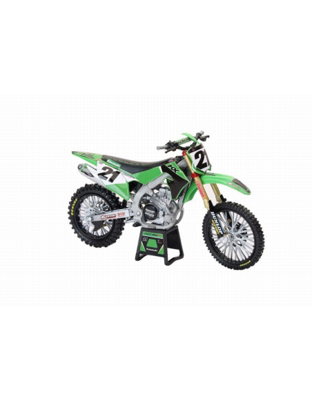Moto miniatura NewRay Kawasaki KX 450 SR #21 Jason Anderson (escala 1:12)