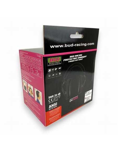 Cascos de protección Anti Ruido (EPI) Bud Racing Negros EM-5005