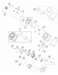 Manguito de Escape a Culata Original KTM SX 65 2025- +...
