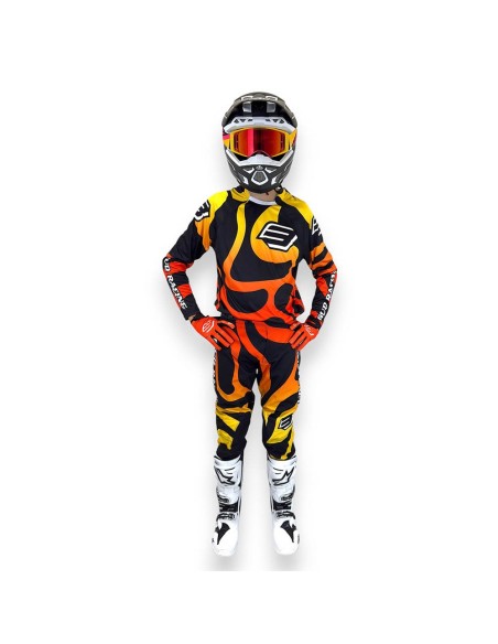 Pantalón Bud Logo "B" SX FIT Lava Negro/Naranja/Amarillo