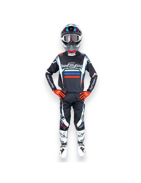 Pantalón Bud Logo "B" GP Champion's Negro/Azul/Rojo