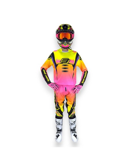Camiseta Bud Champion's  Amarillo Fluor/Rosa Fluor/Negro