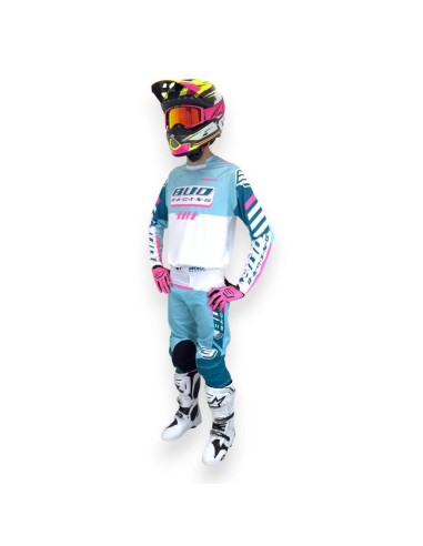 Camiseta Bud Paddock Turquesa/Rosa Fluor/Blanco