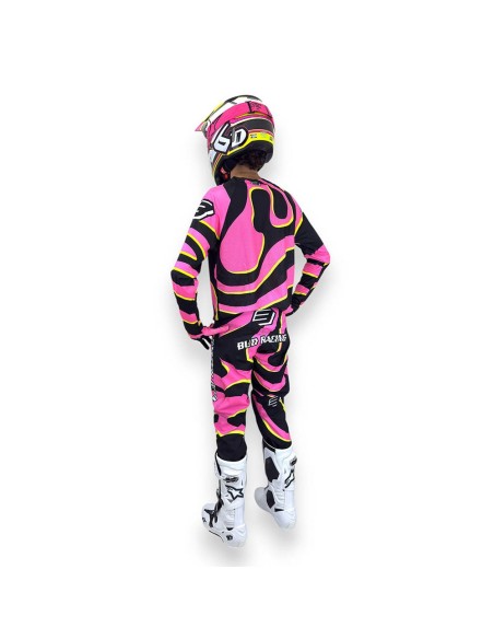 Pantalón Bud Logo "B" SX FIT Lava Negro/Rosa Fluor/Amarillo Fluor