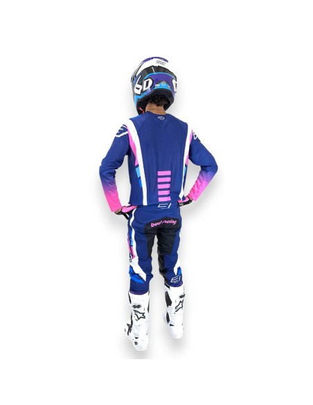 Pantalón Bud Logo "B" GP Champion's Azul Marino/Azul Claro/Rosa Fluor