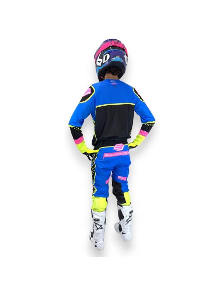 Camiseta Bud Future Soldier Azul/Rosa/Amarillo Fluor