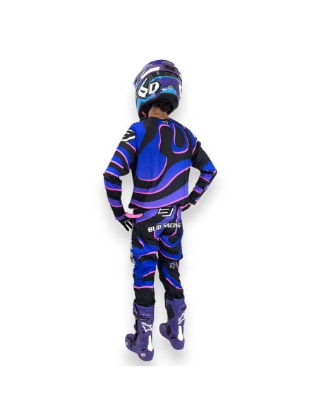 Camiseta Infantil Bud Lava Negro/Azul/Purpura/Rosa Fluor