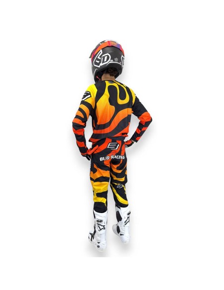 Camiseta Infantil Bud Lava Negro/Naranja/Amarillo