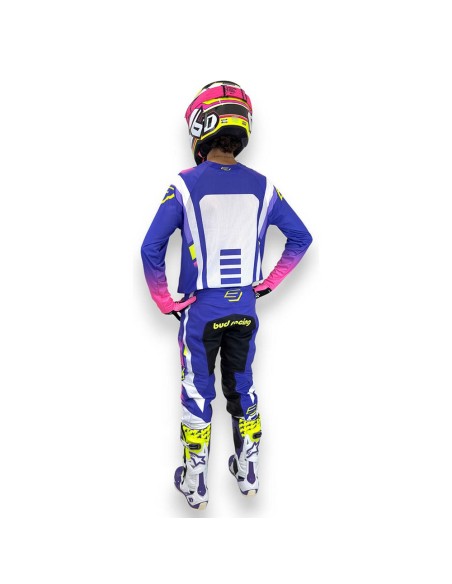 Camiseta Bud Champion's Purpura/Blanco/Rosa Fluor/Amarillo Fluor