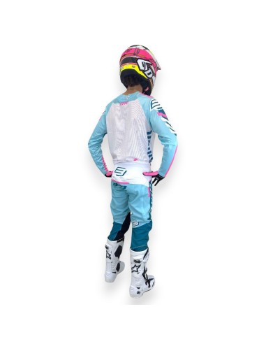 Camiseta Bud Paddock Turquesa/Rosa Fluor/Blanco