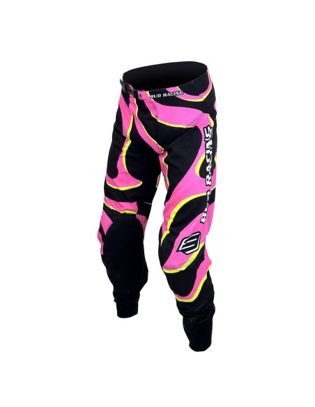 Pantalón Bud Logo "B" SX FIT Lava Negro/Rosa Fluor/Amarillo Fluor