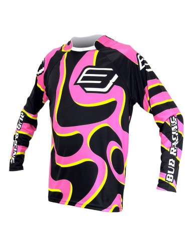 Camiseta Bud Lava Negro/Rosa Fluor/Amarillo Fluor