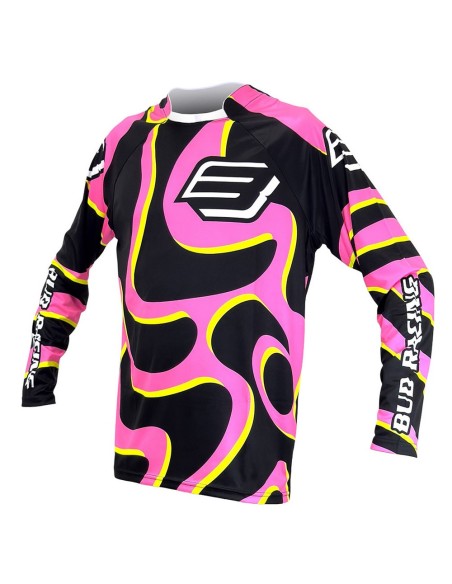 Camiseta Bud Lava Negro/Rosa Fluor/Amarillo Fluor
