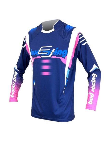 Camiseta Bud Champion's Azul Marino/Azul Claro/Rosa Fluor