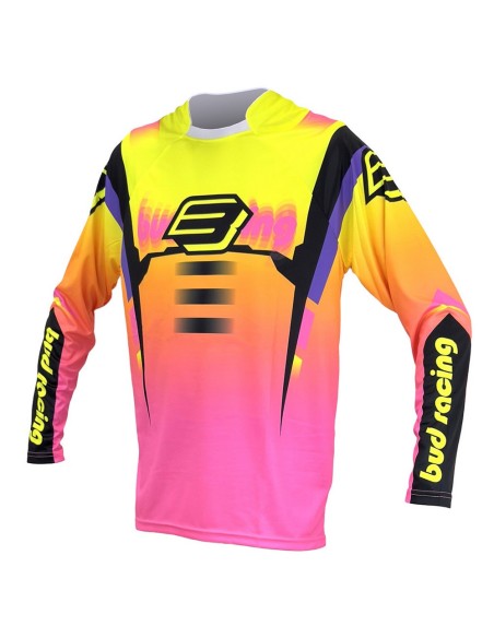 Camiseta Bud Champion's  Amarillo Fluor/Rosa Fluor/Negro