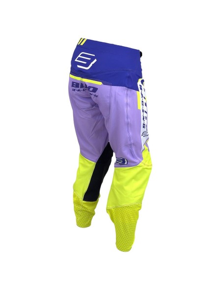 Pantalón Bud Logo "B" SX Fit Paddock Purpura/Amarillo Fluor