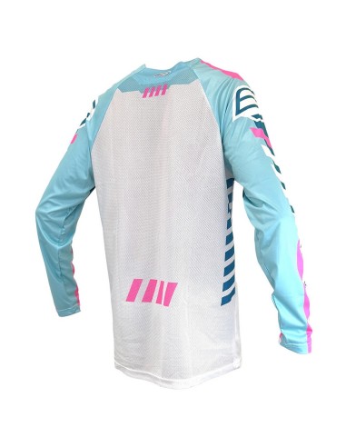 Camiseta Bud Paddock Turquesa/Rosa Fluor/Blanco