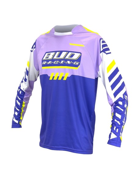 Camiseta Infantil Bud Paddock Purpura/Amarillo Fluor