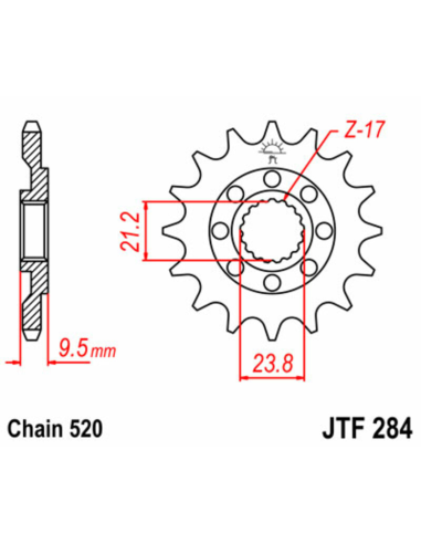 Piñón Acero Honda CRF 250 2018-