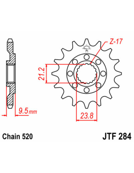 Piñón Acero Honda CRF 250 2018-
