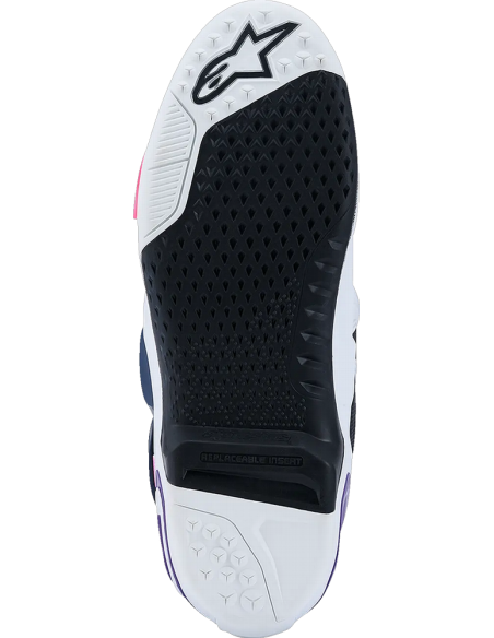 Bota Alpinestars Tech 10 Blanco/Violeta/Azul Marino/Rosa Fluor