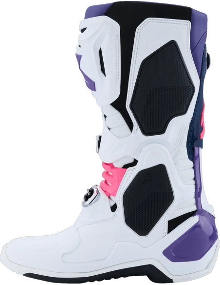 Bota Alpinestars Tech 10 Blanco/Violeta/Azul Marino/Rosa Fluor