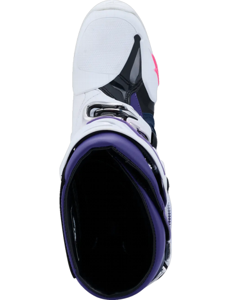 Bota Alpinestars Tech 10 Blanco/Violeta/Azul Marino/Rosa Fluor