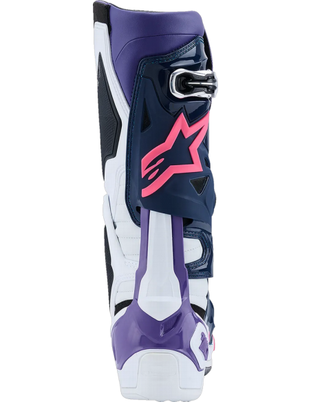 Bota Alpinestars Tech 10 Blanco/Violeta/Azul Marino/Rosa Fluor