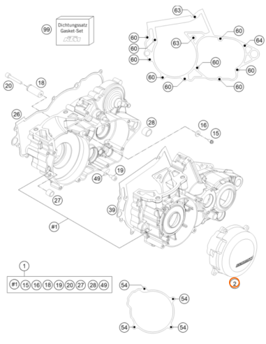 Tapa de Encendido Negra Original KTM SX 250...